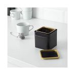 Esmo Home Ikea Blomnıng Kahve/çay Kutusu, Siyah ve Altın Renkli, 10X10X10 Santimetre, 203.732.06 - 0 Siyah - Option-1
