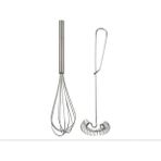 Esmo Home Ikea Idealısk Paslanmaz Çelik Çırpma Teli; 2'li Set - Ahşap - Beyaz
