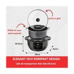 Esmo Home Instant Pot Üstün Yavaş Pişirici/yavaş Pişirici, 7,1l Çoklu Pişirici / 4 Pişirme Fonksiyonu (Yavaş Pişirme, Kızartma, Buharda Pişirme ve Sıcak Tutma Fonksiyonu) Bulaşık Makinesinde Yıkanabilir - 800W - 1BW-Beyaz