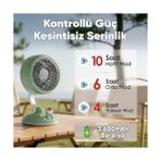 Esmo Home Juo Q3 120° Salınımlı 3 Kademeli LED Işıklı Şarjlı Masaüstü Fan Vantilatör Retro Kırmızı
