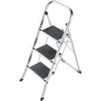 Esmo Home K70 Standardline Alüminyum Katlanır Merdiven, 3 Büyük Çelik Basamaklı, Kaymaz Matlı, 150 Kg'a Kadar Taşıma Kapasitesi, Katlanır Emniyetli Merdiven, Özellikle Hafif ve Kolay Saklanabilir, Gümüş - Option-1
