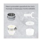 Esmo Home Kademeli Ayarlanabilir Mutfak Armatür Musluk Başlığı, 4 Farklı Modlu Su Tasarruflu Fonksiyonel Musluk Batarya Başlığı, Şelale Mutfak Bataryası, Şelale Modlu, Sıçramaya Dayanıklı Mutfak Lavabo (Gri) - Ahşap - Option-1