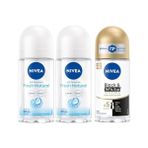 Esmo Home Kadın Roll On Deodorant Fresh Natural 48 Saat Anti-Perspirant Koruma (50 Ml) X2 + Kadın Roll On Deodorant & Invisible Ipeksi Pürüzsüzlük 48 Saat Anti-Perspirant Koruma 50ML - Option-1