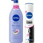 Esmo Home Kadın Sprey Deodorant & Invisible Clear 150 Ml+ Değerli Yağlar Içeren Vücut Losyonu Kiraz Çiçeği & Jojoba Yağı, 400 ml - Option-1