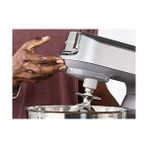 Esmo Home Kenwood Titanium Chef Baker Mutfak Şefi KVC85.004SI Silver Entegre Tartılı, Çift Hazne, 1200 Watt Stand Mikser, Hamur Yoğurma Makinesi, Paslanmaz Çelik 5 Lt Hazne, Sıçrama Önleyici Kapak - Ahşap