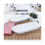 Esmo Home Keramika Beyaz Noyan Kayık Tabak 2 Adet 26 cm - Option-1