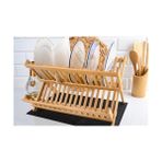 Esmo Home Kitchen Serisi Bambu Katlanabilir Tabaklık - Bulaşıklık 47X32 cm - 0 Siyah - Option-1