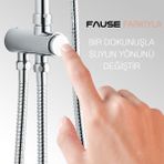Esmo Home Kolonlu Tepe Duş Seti Duş Yağmurlama Slim Çelik Başlıklar KDS101 - 1 lt