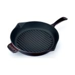 Esmo Home Lava Premium Serisi - Döküm Izgara Tavası, Yuvarlak, 28 Cm, Yekpare Saplı, Emaye, Majolik Mor - Option-1 - --