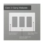 Esmo Home Lutron Claro 3 Gang Dekoratör/rocker Duvar Plakası, Parlak, Kahverengi (1'li Paket) | Cw-3-Br - 1 Adet - Ahşap