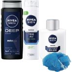 Esmo Home Men Erkek Deep Dimension Duş Jeli 500ML, Hassas Tıraş Jeli ve Tıraş Sonrası Balsam 100ML, Lif Hediye - Option-1