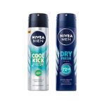 Esmo Home Men Erkek Sprey Deodorant Kick Fresh, 150 Ml, Ter ve Ter Kokusuna Karşı 48 Saat Anti-Perspirant Koruma X2 + Men Erkek Sprey Deodorant Dry Fresh 72 Saat Koruma, Ekstra Kuruluk, 150 ml - Option-1