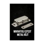 Esmo Home Mıknatıslı Çıt Çıt Kilit, Paslanmaz, Metal Gövde, Pvc, Kapı, Sineklik, Dolap, Kapak Için, Manyetik Tutucu, Montaj Vidalı, Sessiz, Kolay Açılır, Kapanır Sistem (8,5 Cm, 2 Adet) - Option-1