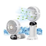 Esmo Home Mini El Fanı 5 Kademeli Dijital LED Göstergeli Boyun Askılı Mini Klima Vantilatör Beyaz - 001-Siyah