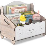 Esmo Home Monte Bank Kitaplık Dergilik Çocuk Odası Ahşap Mdf Bebek Kitaplığı Mini Çocuk Kitaplığı (Meşe-Beyaz) - Option-1 - Abanoz