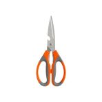 Esmo Home Mutfak Makası – Paslanmaz Çelik Çok Amaçlı, Ergonomik Saplı, 23 cm Dayanıklı Kesme Makası (Turuncu-Gri) - 01-Siyah