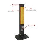 Esmo Home Nobility 2500 W Karbon Infrared Dikey Elektrikli Isıtıcı Soba (Nobility) - 0 - Siyah