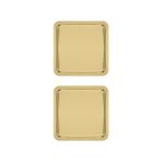 Esmo Home Paslanmaz Çelik Sunum Tepsisi, Gold, 21X21 Cm, Çay Kahve Pasta Tatlı Servisi, 2 Adet - Kestane Akaju - Option-1