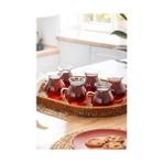 Esmo Home Perotti 15528 Keyfi Ala 6'lı 200 ml Borosilikat Cam Kulplu Çay Bardağı Seti - 1/100 Toz Ceviz