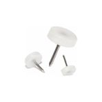 Esmo Home Plastik Poligirit Çivili Tapa, Masa Sehpa Ayak Zemin Koruyucu, Siyah ve Şeffaf Beyaz, Çap 1.5 Cm, 50 Adet (Beyaz) - Option-1