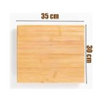 Esmo Home Porsima Bambu Peynir Pizza Tahtası Sunum Tahtası 360 Derece Dönen Yuvarlak Lüx Servis 35 x 30 x 1.5 cm - Ahşap