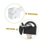 Esmo Home Premium Cam Kabin Kilidi, Metal Yapı, Şeffaf ve Güvenli Tasarım, 14CM Uzunluk, Anahtar ile Kilit Sistemi, Dolap ve Vitrinler Için - Option-1