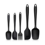 Esmo Home Promosyonca 5 Parça Silikon Spatula ve Fırça Seti, Siyah - Kestane Akaju - Option-1