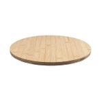 Esmo Home Promosyonca Bambu Dönerli Sunum Tahtası, 360 Derece Dönebilen Yuvarlak Pizza ve Kahvaltı Sunum Tepsisi (32 Cm) - Kestane Akaju - Option-1