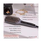 Esmo Home Remington Saç Düzleştirici Keratin Protect 2'si 1 Arada Düzleştirici ve Saç Fırçası, Yağı ile Zenginleştirilmiş Keratin Seramik Kaplama, Dijital Ekran, 150-230°C CB7480