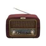 Esmo Home Retro Radyo Taşınabilir Bluetooth Speaker ve Hoparlör Klasik Antika Tarzı Iç ve Dış Mekan Multiband USB Girişli Dekoratif Klasik Radyo 18CM x 28CM 6655 (Ahşap Kırmızı) - Option-1