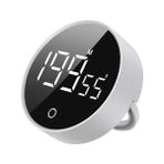 Esmo Home Rt-1 Mıknatıslı Rotary Zamanlayıcı 0-199 Ileri Geri Sayım Kronometre, Ayaklı Stand, LED Ekran, Usb-C Şarjlı, Pomodoro & Mutfak Timer (Beyaz) - 01-Siyah