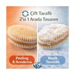 Esmo Home Sırt ve Vücut Temizleme Fırçası - 2 Taraflı Sert & Yumuşak Lifli, Bambu Uzun Saplı (43CM), Ölü Deri ve Gözenek Temizleyici, Pürüzsüz ve Canlı Cilt Için Ideal - Option-1