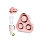 Esmo Home Stanley Premium Buz Kalıbı, Buzluk, Pembe, Silikon, 3 Bölmeli, Numaralı Tasarım, Kokteyl ve Içecekler Için - Option-1 - 001-Renkli