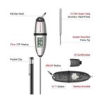 Esmo Home Thermopro TP02S Dijital Mutfak Termometresi, Hızlı Okuma Saplama Prob, Et, Şekerleme, Süt ve Kızartma Için Gıda Termometresi (Koruyucu Kılıflı) - -- - 000-Siyah