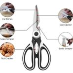 Esmo Home Xesha Keskin Mutfak Makası, Çok Amaçlı Paslanmaz Çelik Makas, Tavuk, Balık, Et, Sebzeler, Otlar, Barbekü, Çiçekler, Kuruyemişler Için Mutfak Makası Ağır Hizmet Tipi Çelik Makas - 01-Siyah