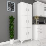 ESMOPA MOBİLYA Çok Amaçlı Kiler, Mutfak, Banyo, Balkon, Ayakkabılık Dolabı - Beyaz - Beyaz