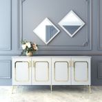ESMOPA MOBİLYA Elite Gold Beyaz Konsol (Metal Ayaklı) - 75 x 172 cm