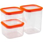 Esnek 3 Boy Silikon Saklama Kabı Turuncu Set SFT006 - Altın - Seçenek 1