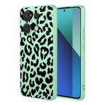 ESONG için Xiaomi Redmi Note 13 4G Kadınlar Cep Telefonu Kılıfı,Lüks Sevimli leopar desenli Hayvan Baskılı Kız Gibi Tasarım Estetik Case,Yumuşak TPU Silikon düşmeye kapak Kılıf Nane