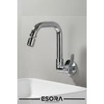 Esora 360° Oynar Başlıklı Duvardan Tek Su Mutfak - Banyo ve Lavabo Bataryası - Krom
