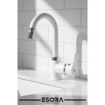 Esora Beyaz Krom Armut Oynar Başlıklı Lavabo Bataryası Çeşmesi