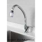 Esora Krom Mermerden Tek Su Girişli Kireç Önleyici Filtreli Musluk Başlığı Lavabo Bataryası