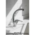 Esora Mix Kuğu Mutfak Evye Bataryası Musluğu Çeşmesi Aç Kapa - Krom