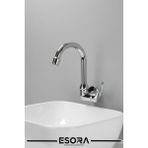 Esora Mix Tekli Duvardan Baston Borulu Mutfak Eviye Musluğu Çeşmesi Bataryası - Krom