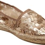 Espadrilles Alparga 3R Altın Rengi Hasır Düz Taban Kadın Ayakkabı