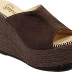 Espadrilles Flash Velour Gri Süet Deri 10 cm Hasır Tabanlı Dolgu Topuklu Kadın Ayakkabı