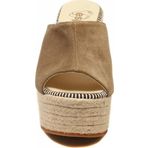 Espadrilles Flash Velour Kahverengi Süet Deri 10 cm Hasır Tabanlı Dolgu Topuklu Kadın Ayakkabı