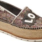Espadrilles J.Love Simli Love Yazı ile Detaylı Hasır Tabanlı Dolgu Topuklu Kadın Ayakkabı
