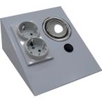 Espar Dolap Tezgah Altı Beyaz Metal Led Aydınlatmalı Priz - Gri