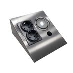 ESPAR DOLAP TEZGAH ALTI PASLANMAZ METAL İNOX LED AYDINLATMALI PRİZ